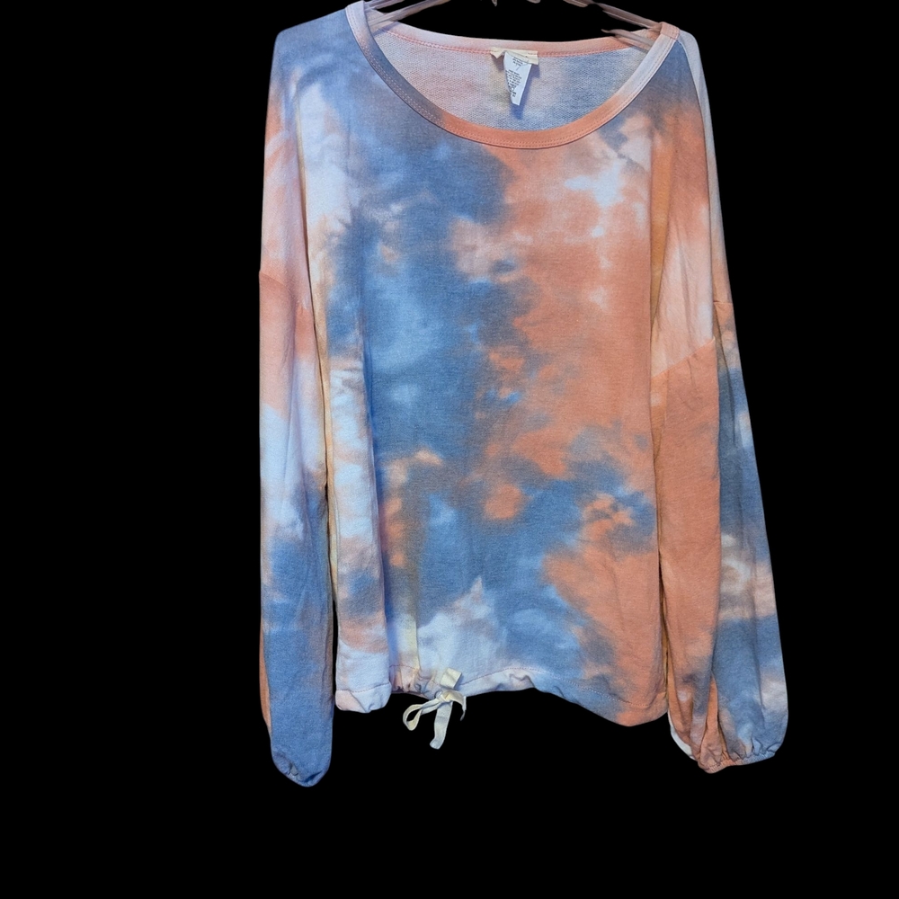 BiBi Women's Tie-Dye Casual Two Piece Lounge Set - Blue and Orange, NWOT - Picture 6 of 16